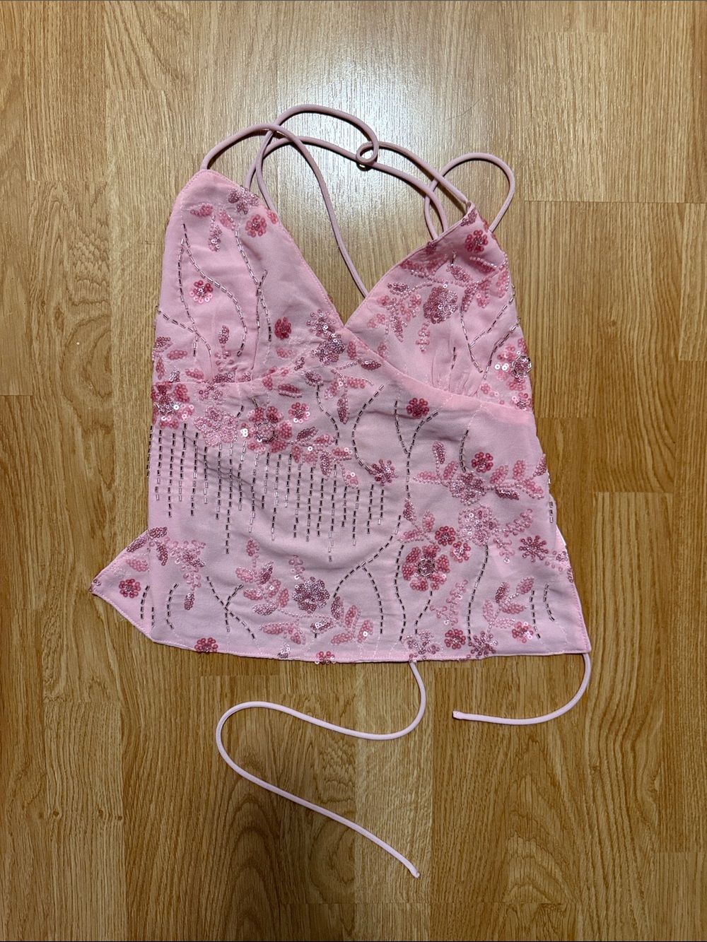 Peppermayo Pink Sequin Floral Cami